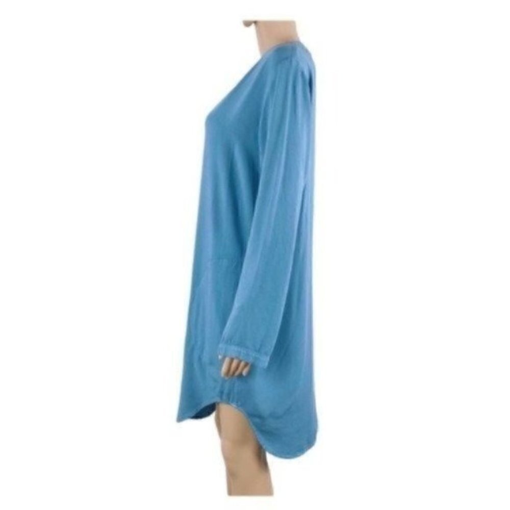 Anthropologie Cloth & Stone Rayon dress size small Blue Style #c1462-533-302 - Picture 3 of 10